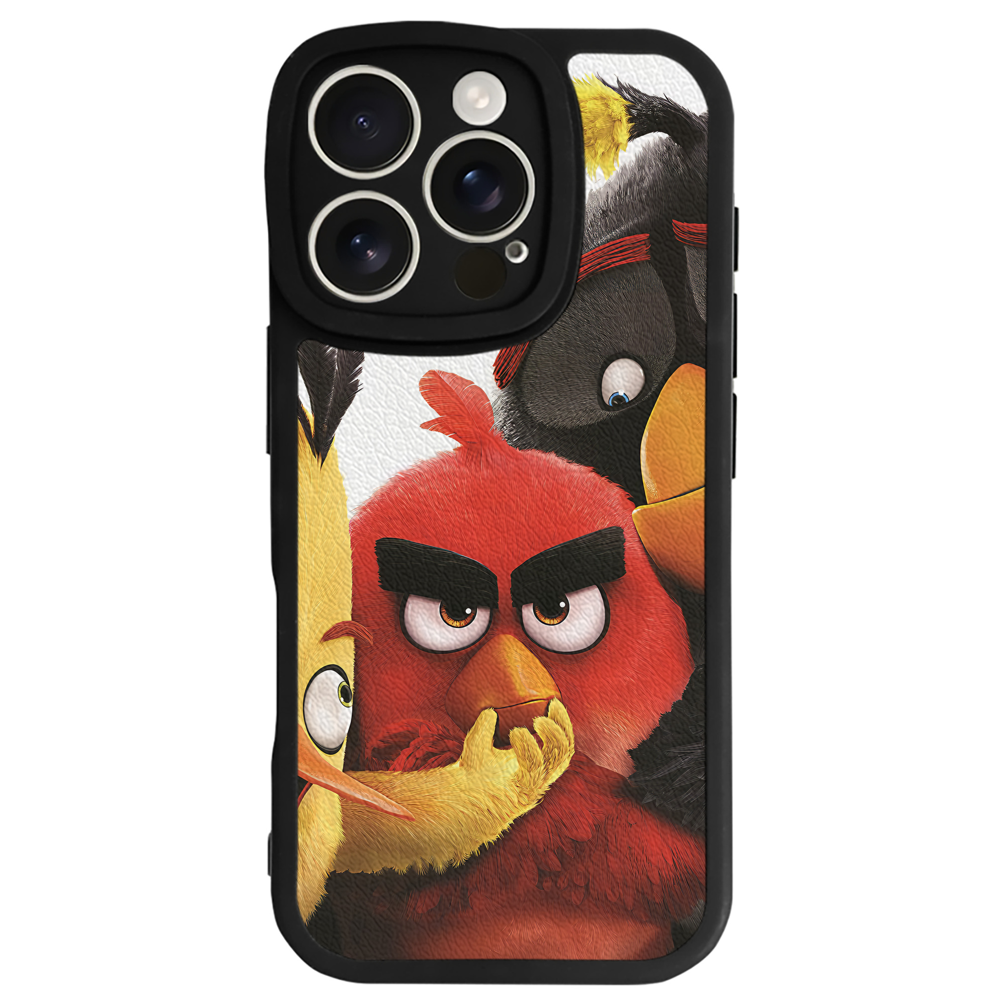 （画像用） Angry Birds アングリーバード 【iPhone 16シリーズ対応】シリコンスマホケース（レザー調） 材質：シリコン